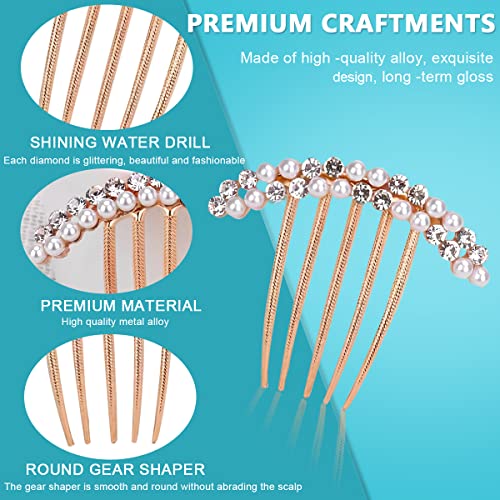 PALAY® 6PCS Pearl Claw Hair Clips Side Comb Rhinestone French Hairpins Metal Decorative Bun Accessories for Women Girls Gift PALAY® 6PCS Pearl Claw Hair Clips Side Comb Rhinestone French Hairpins Metal Decorative Bun Accessories for Women Girls Gift